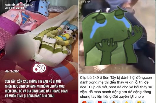 Ở Sơn Tây, một cô bé học sinh lớp tám bị đánh và cởi quần áo